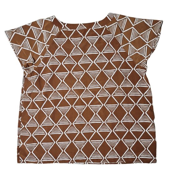 old navy rust orange and white geometric diamond shape tee shirt size XL - Picture 2 of 4